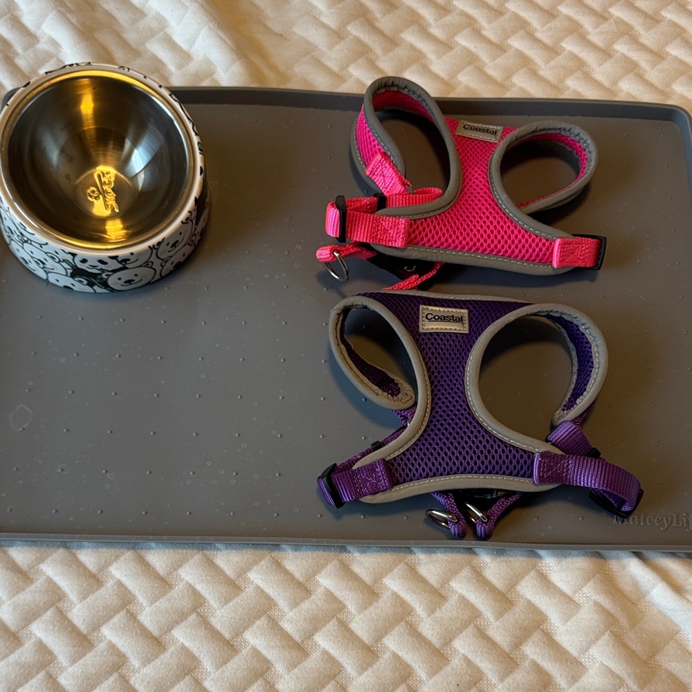 Pink and Purple Dog Harness Set